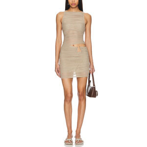 Bec + Bridge 'Ona' Tan Boatneck Mini Dress Size 6